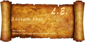 Leitgeb Etel névjegykártya